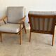 Paire fauteuils pieds compas, 1960