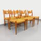 Set of 6 vintage teak Danish rope chairs Gessef Consorzio Sedie Friuli