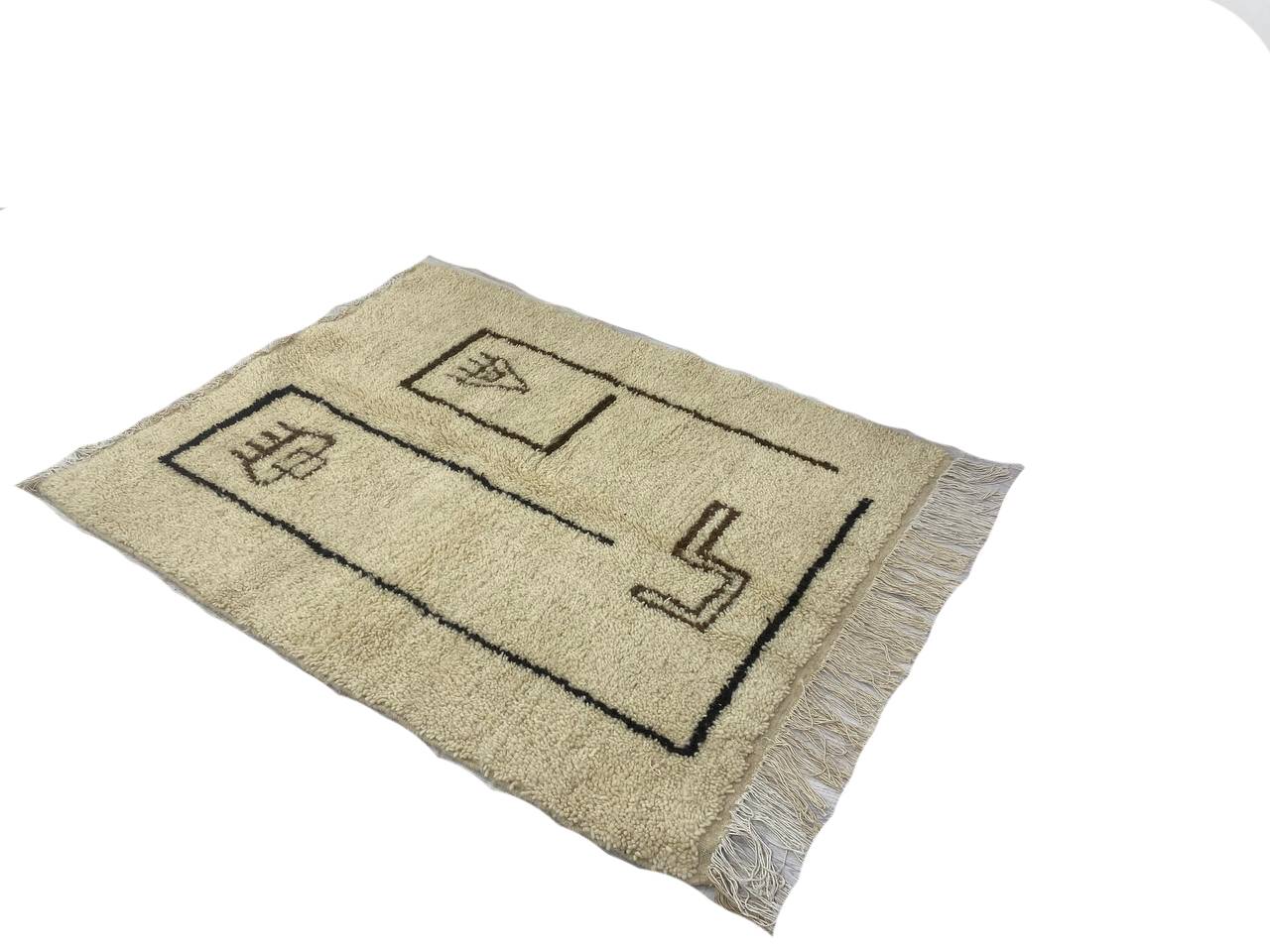 Handmade wool Berber rug 200 X 100 CM