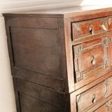 English chest of drawers; Charles II period, oak