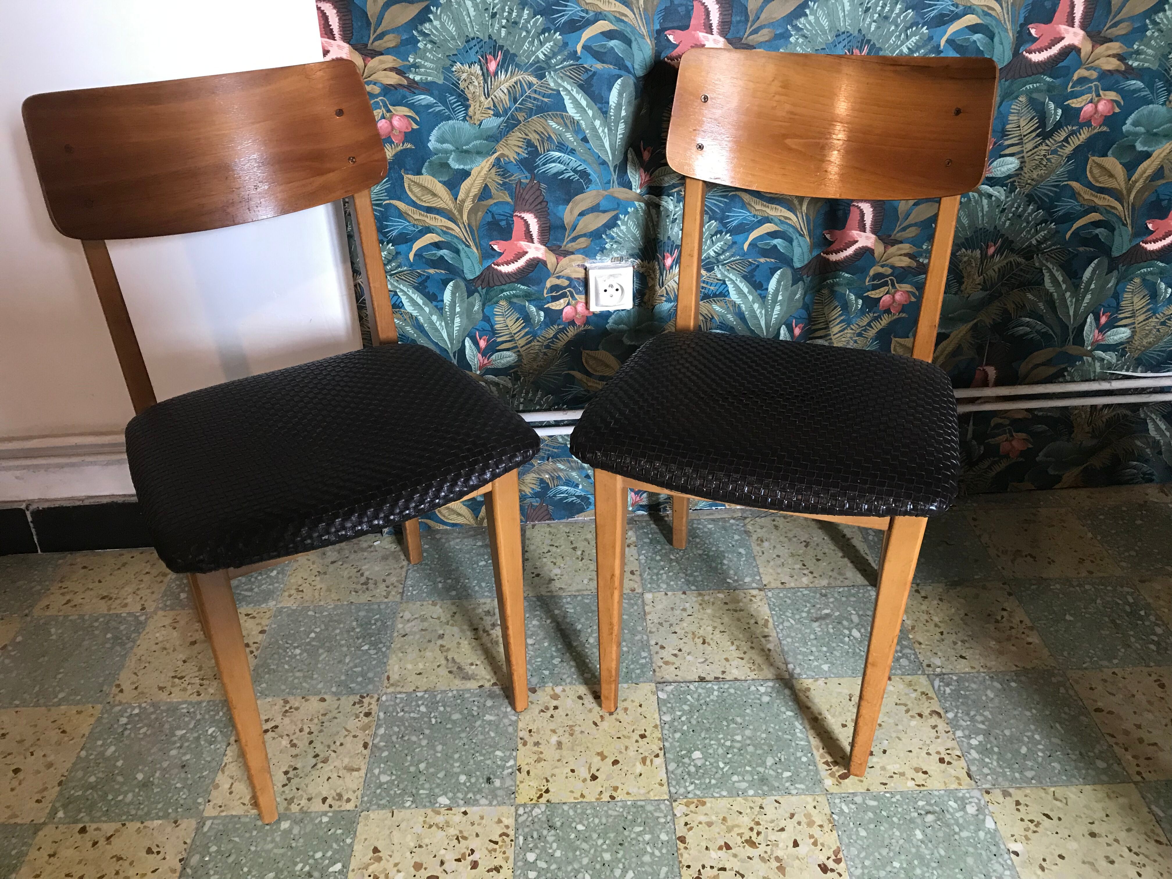 Pair of vintage Scandinavian chairs 1960's