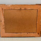Gold-tinted wooden and stucco rectangular mirror - 1920