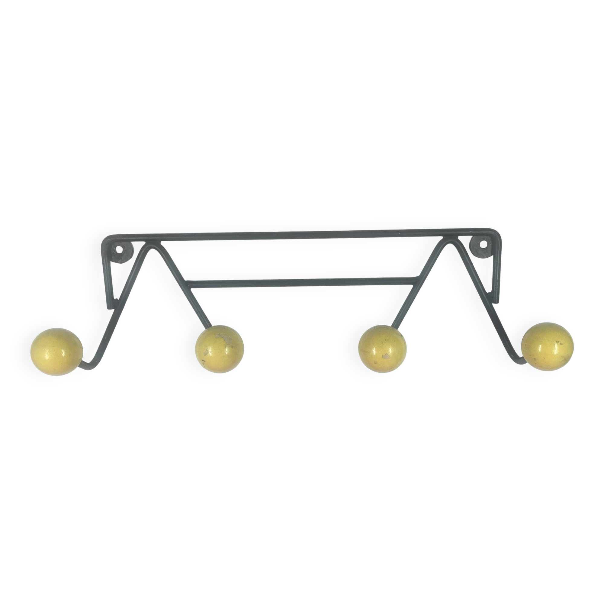 Coat rack round iron and wooden balls 40 cm