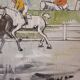 Acrílico sobre lienzo “Carrera de caballos”, León Lafourcade, ff. s. XIX