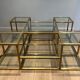 Important brass coffee table with multiple levels.