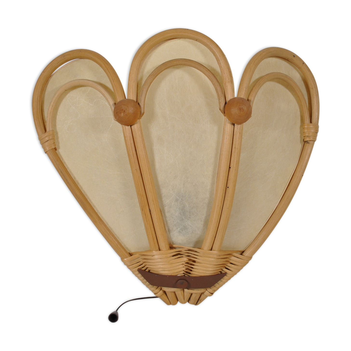 Rattan wall lamp 1970