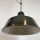Industrial Black Enamel Factory Lamp with Iron Top, 1950s