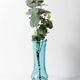 Turquoise Stylish Glass Flower Vase / Bibi / Italy / 1980s
