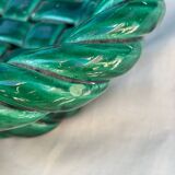 Green woven ceramic basket