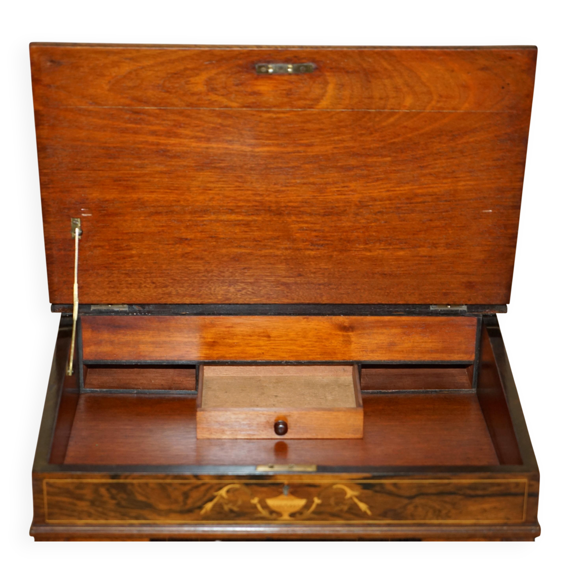Victorian Davenport desk in hardwood and leather