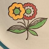 Set of 6 dessert plates in old earthenware from Sarreguemines, Diablerets model