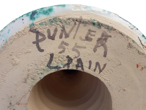 Ceramic candle holder signed