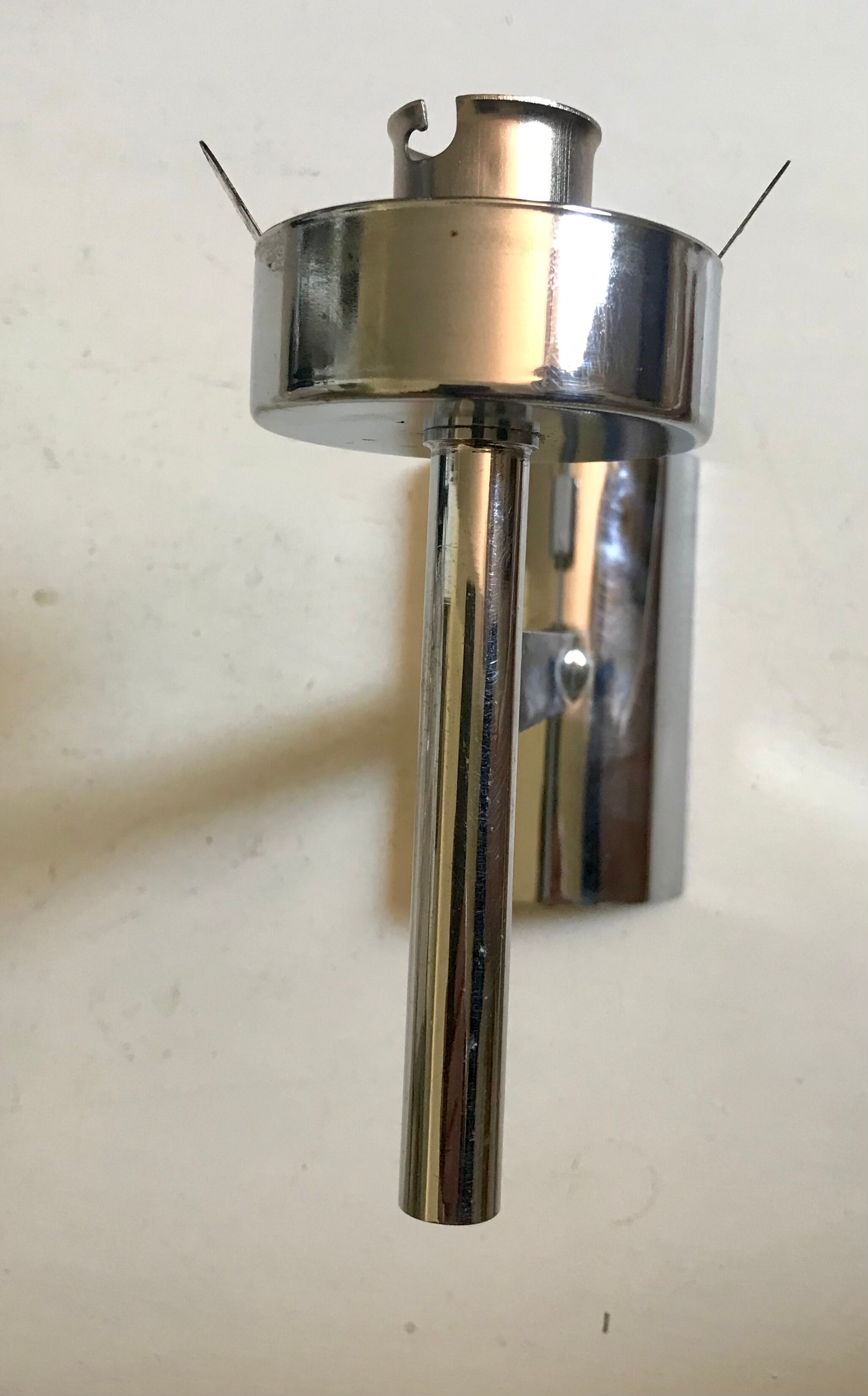 Chrome and vintage glass sconce