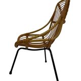 Tripod Rattan easy chair by Dirk van Sliedregt Rohe Noordwolde 1960 in the Netherlands
