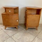 Pair of art deco bedsides in lemon tree magnifying glass