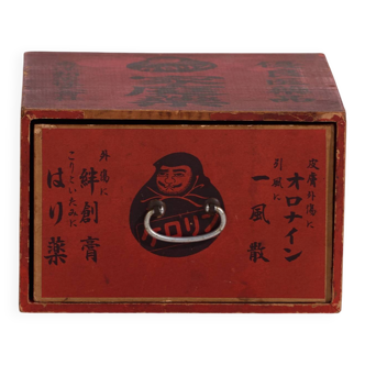 Old Japanese advertising box "Kororin" with drawer – Showa period – around 1930-1960