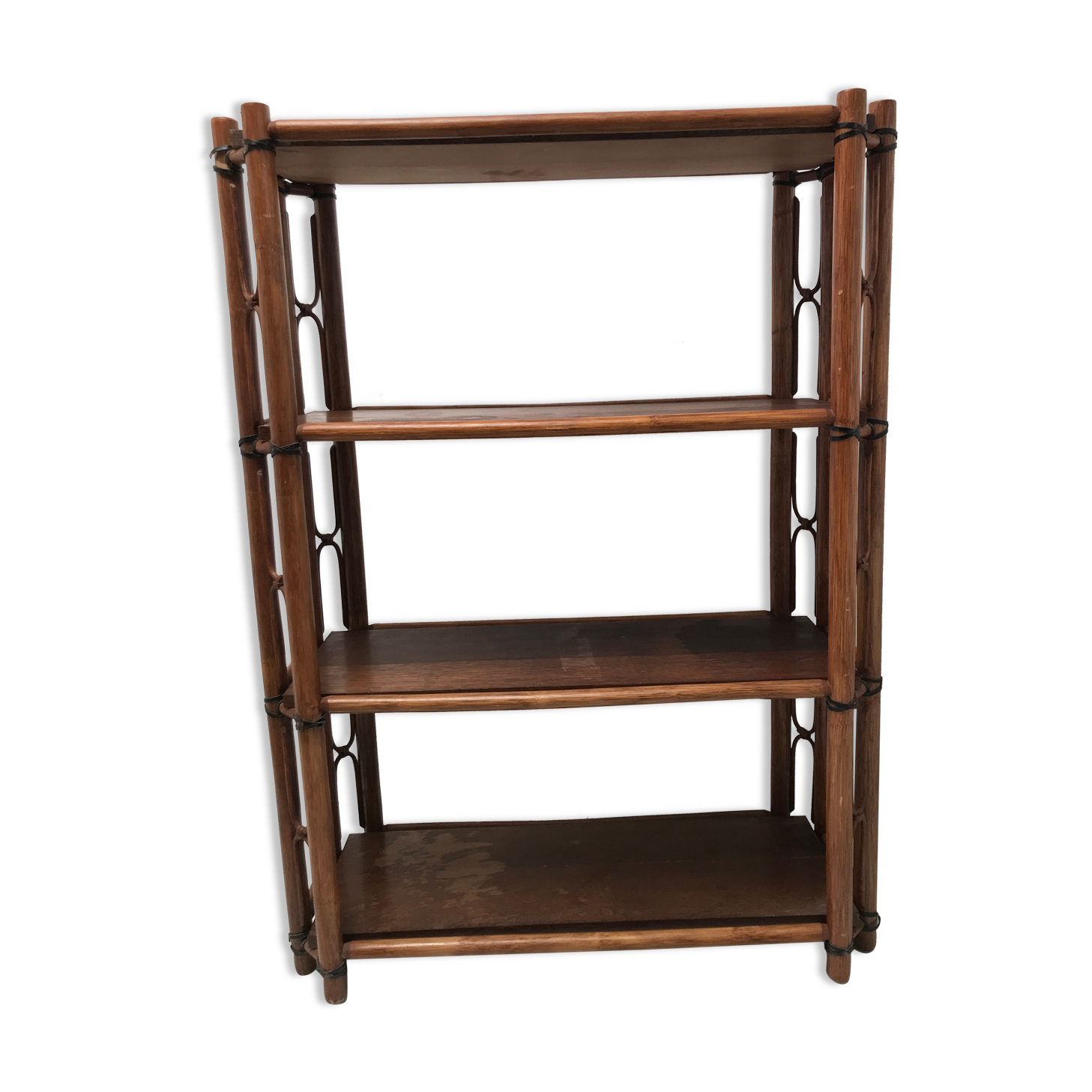 Bamboo and vintage leather storage