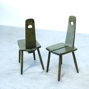 Set of four unique Dutch dining chairs