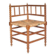 Wooden and caned corner chair, antique bobbin chair, occasional chair.