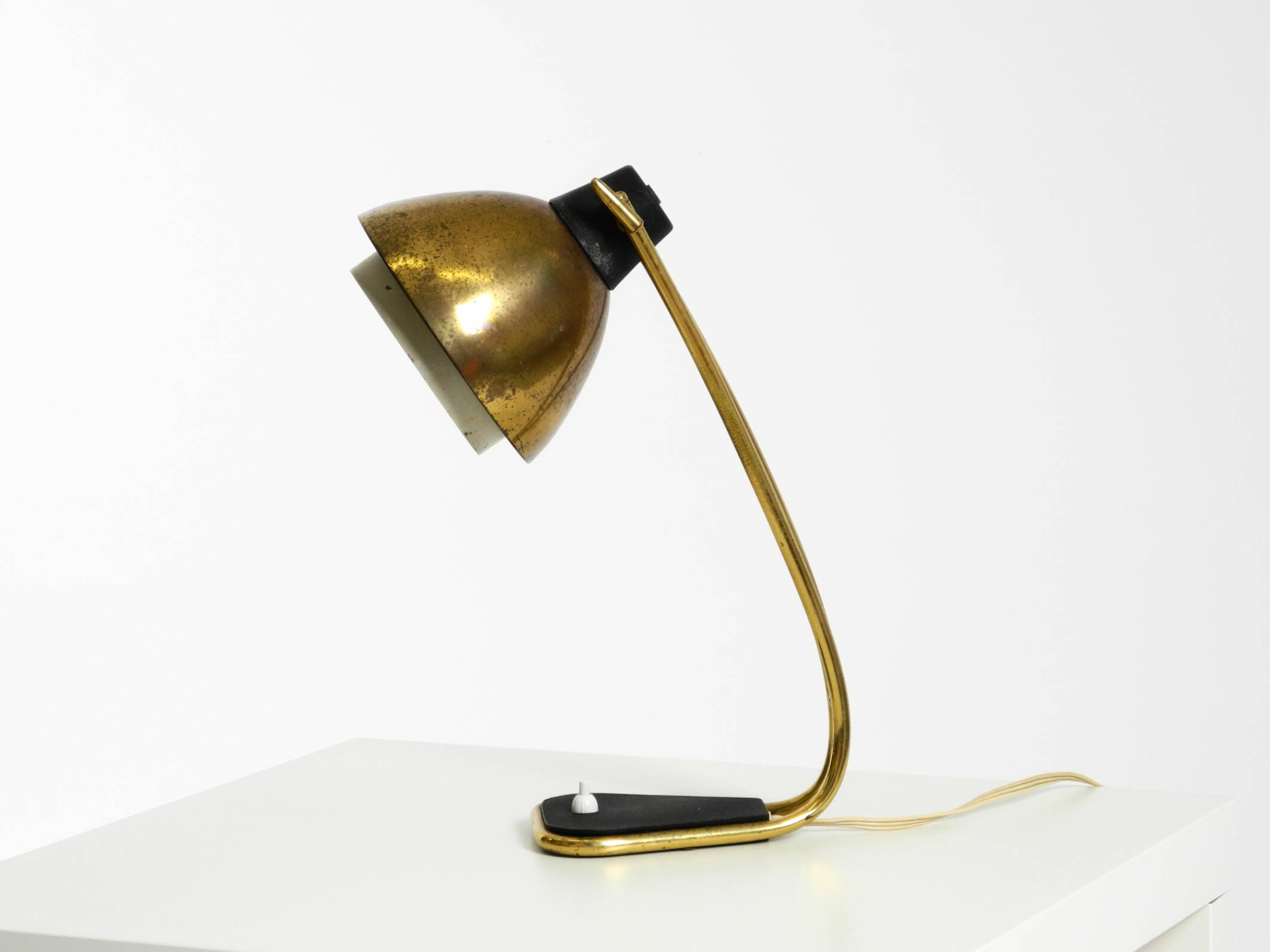 Rare large Mid Century Modern brass table lamp with beautiful patina