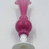 Pink and white opaline vase 31 cm