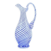 Mid-Century Murano Art Glass Mezza Filigrana Pitcher, Italy, 1960s/1970s