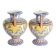 Large Hand-Painted Ceramic Double Handled Vases,  France, Set of 2