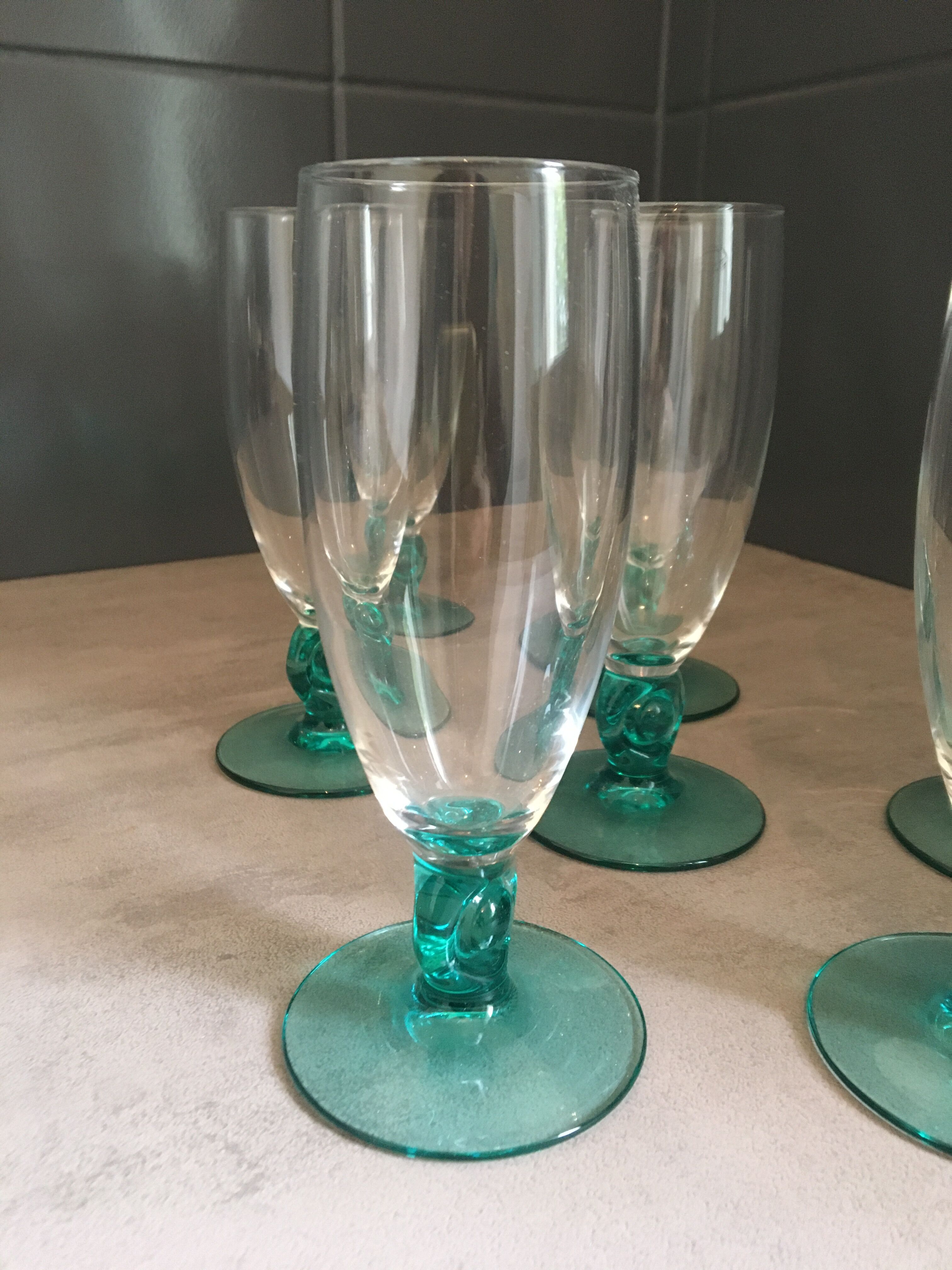 7 verres Luminarc bleu turquoise