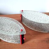 Pair of designer glass eye sconces from the 60s and 70s