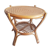 Round rattan coffee table