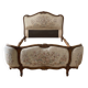 Double bed in Louis XVI style made of wood and floral fabric.