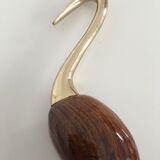 Heron in wood and brass