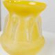 Vase en Verre Jaune Vintage – Verre Soufflé à la Bouche, Fini Mat, Années 1970, Style Italien du Milieu du Siècle