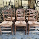 6 rustic ash mulched chairs