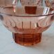 Set of 9 glasses of pink art deco glass champagne