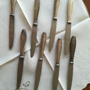 8 vintage Christofle knives in silver metal