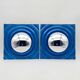 Set of 2 vintage 1990s blue Paul Neuhaus chrome wall sconces