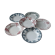 Set of 6 hollow plates Terre de Fer XIXth Saint Amand "Campanule" "Anémone"