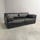 Vintage black leather sofa / daybed, 1970s