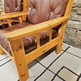 Pair of leather armchairs 1980