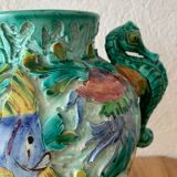 Spanish ceramic vase aquatic decoration