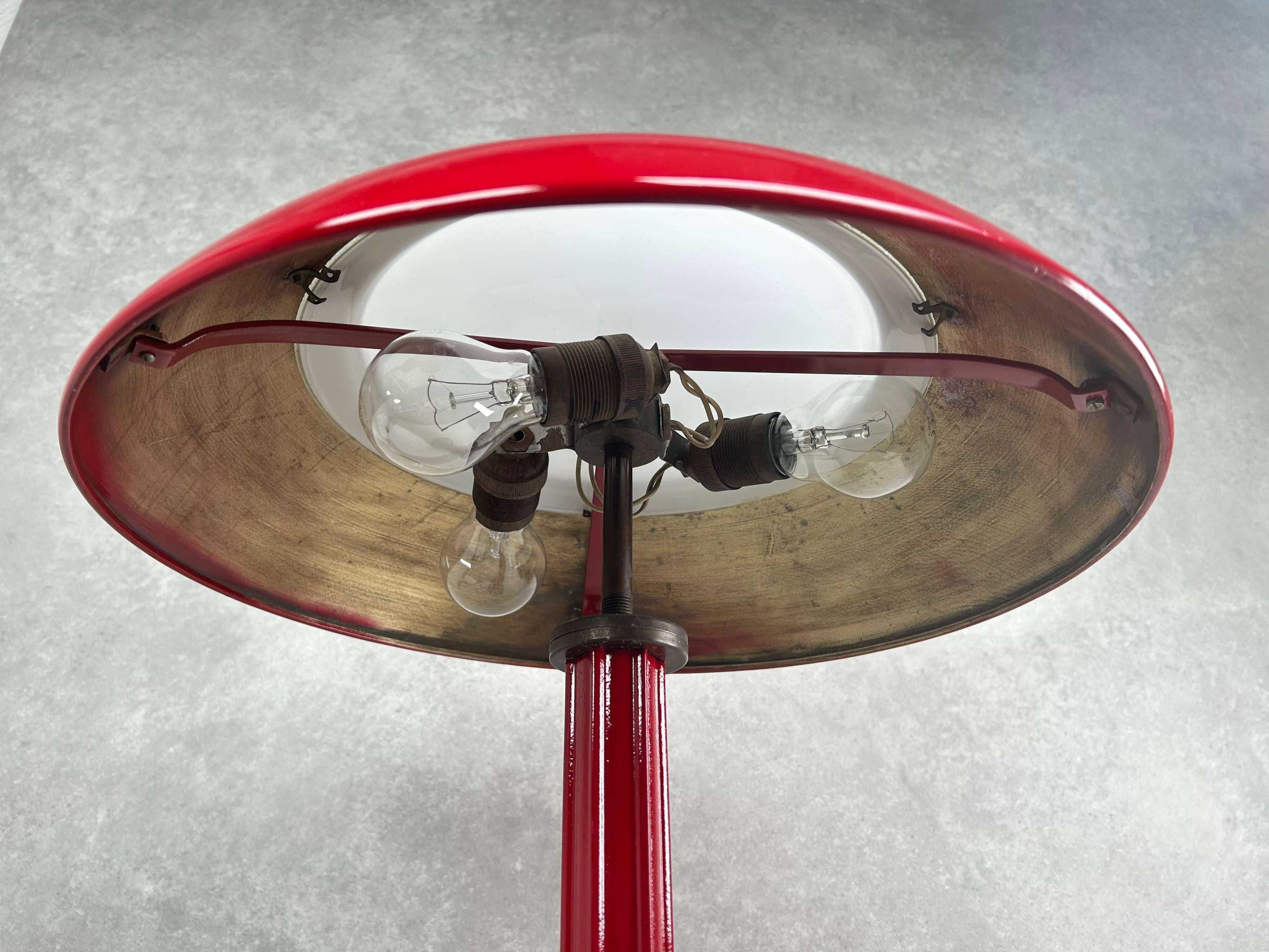 Lampe de bureau champignon Art déco rouge