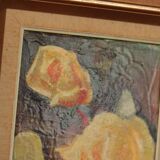 Original Mid Century Swedish Oil on Canvas – “Roses” by Hans Ripa