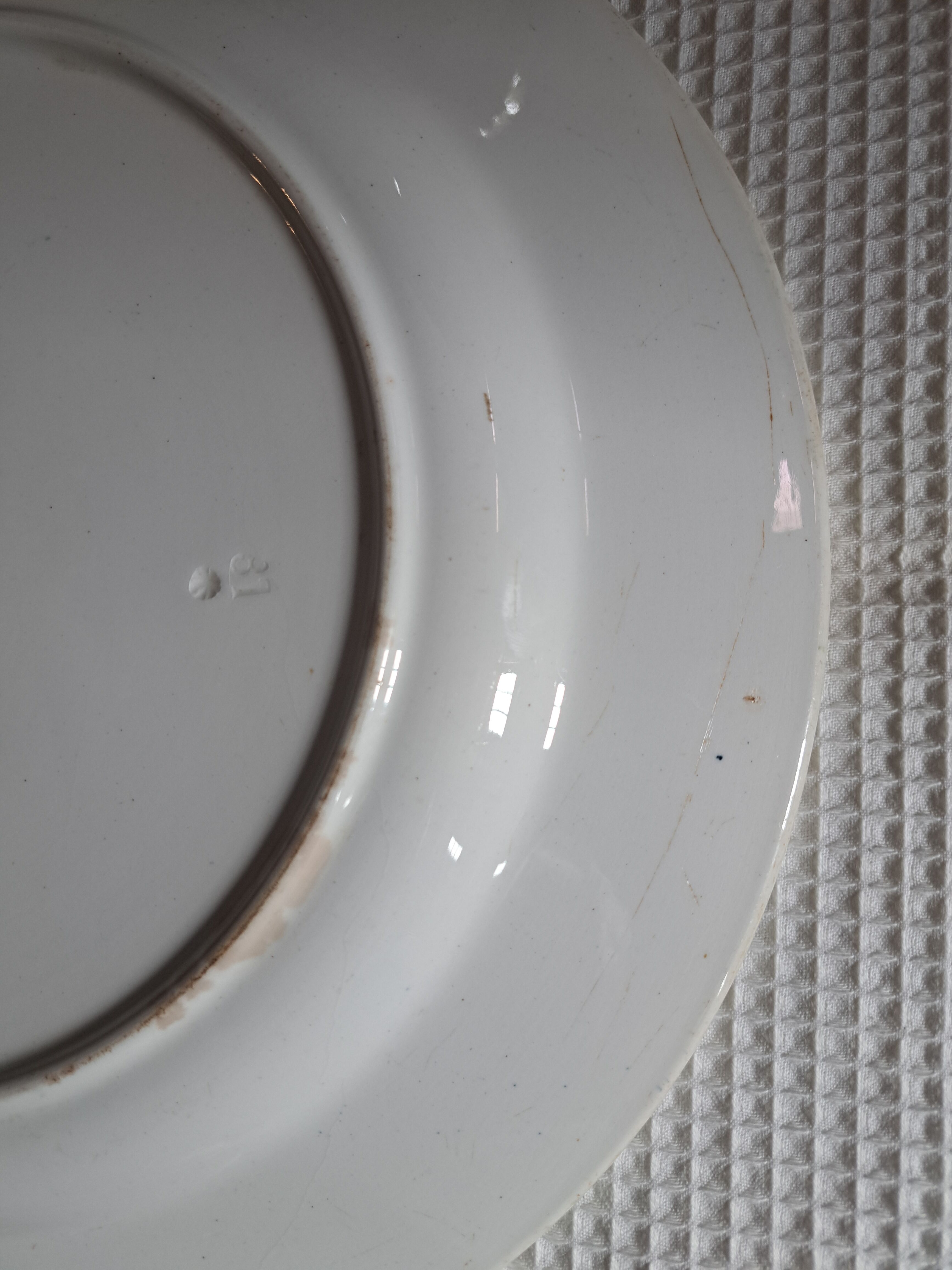 Round dish BFK Boch Frères Keramis decoration "fruit"