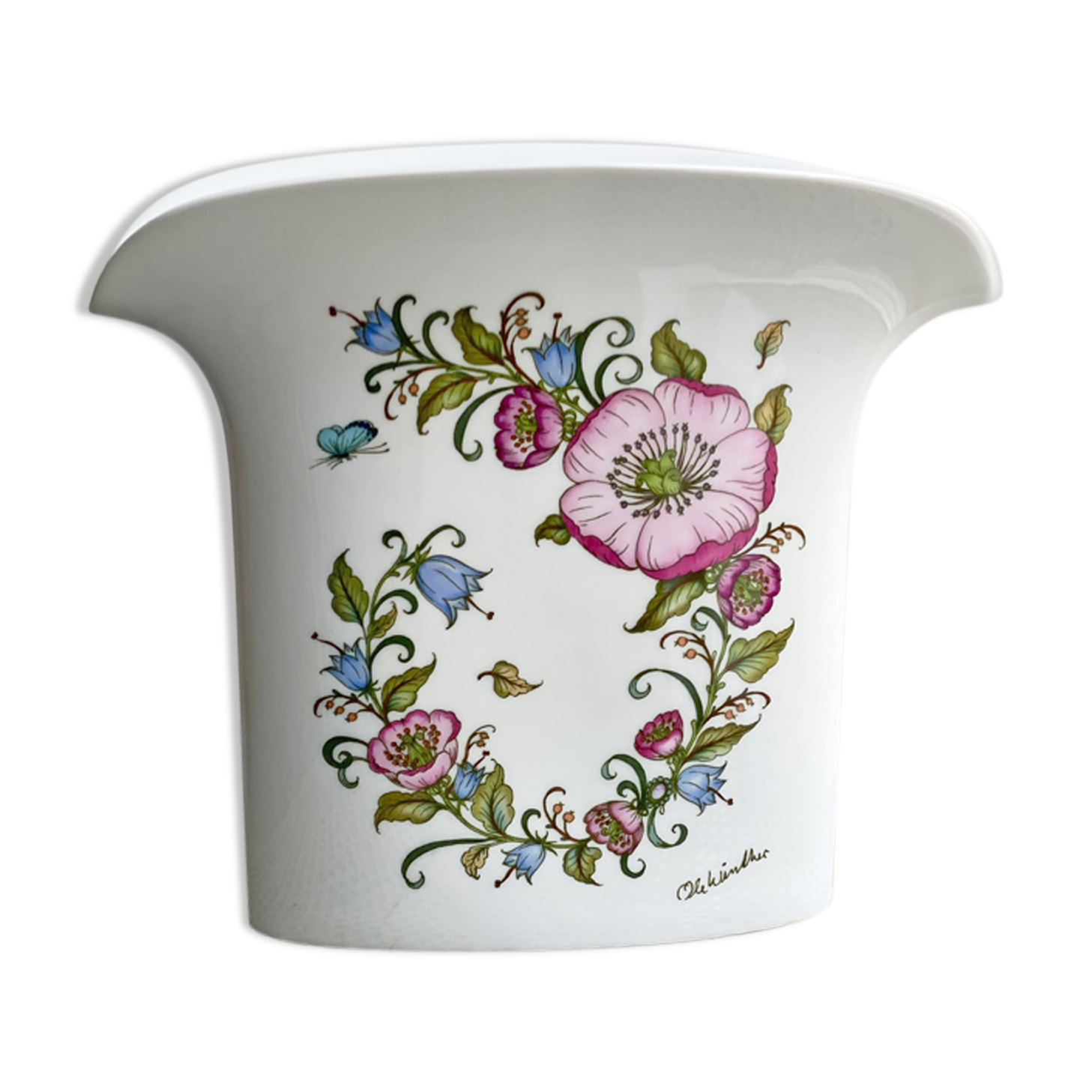 Ole Winkler for Hutschenreuter vase with flowers