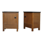 Art Deco oak Bedside Cabinets by Henk Wouda for Pander & Zn., 1920s