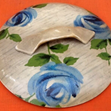 1950s Old lithographed box Blue pink décor