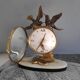 Silvoz Art Deco fireplace pendulum, veined marble base