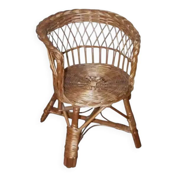 Fauteuil enfant en osier années 60