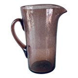 Blown glass pitcher, bubbled